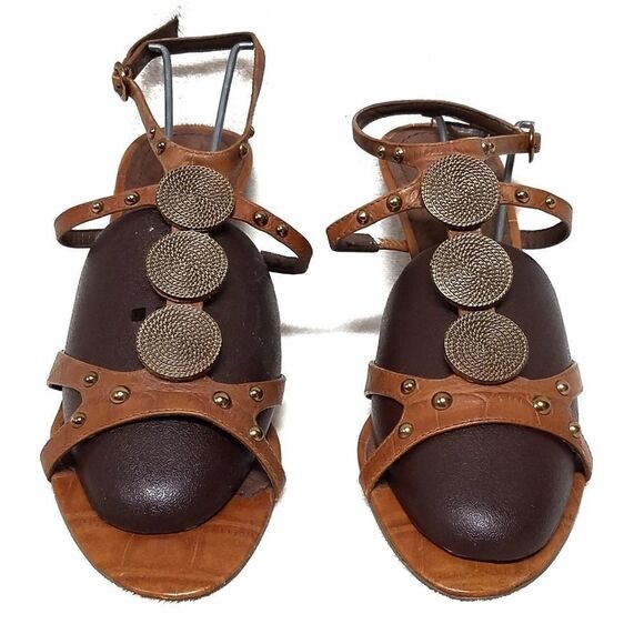 NINE West Robertao Strappy Open Toe Kitten Heels 7 - Picture 3 of 8